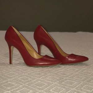 J. Crew red Gabbie leather pumps